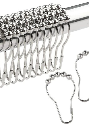 Brass Ball Hooks for Shower Curtains (12pcs)
