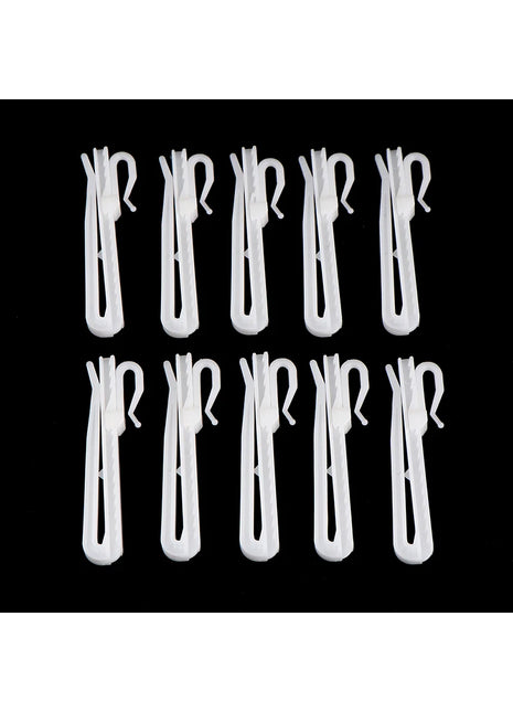 Crochets plastique blancs pour rideaux lot 10 pieces universels - Rideaux Deco