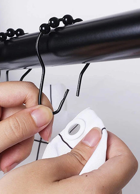 Brass Ball Hooks for Shower Curtains (12pcs)