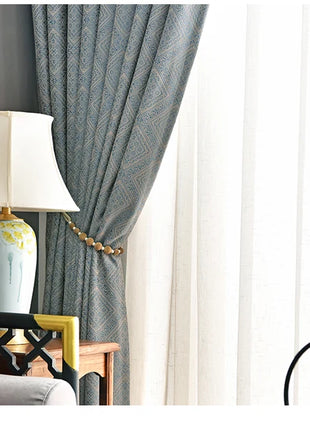 Rideau Bleu Luxe Motifs