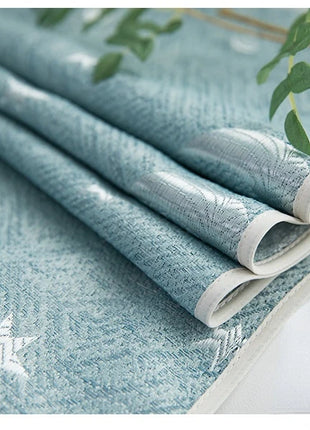 Rideau Cyan Motifs Argenté