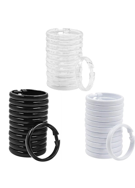 Plastic Rings for Shower Curtains – Set of 12