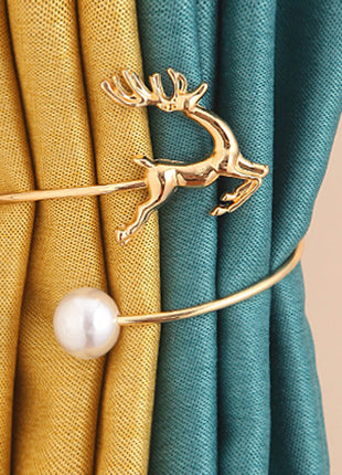 Elegant Deer and Pearl Curtain Tieback