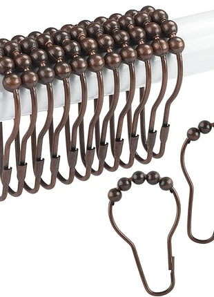 Brass Ball Hooks for Shower Curtains (12pcs)
