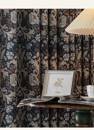 Rideau Bleu Marine Vintage