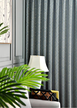 Rideau Bleu Luxe Motifs