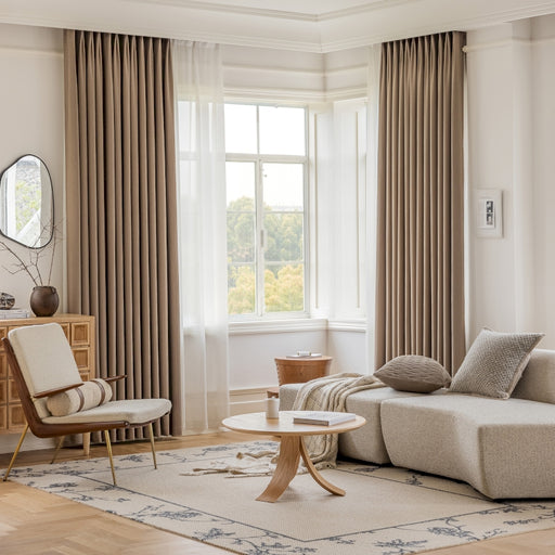 a living room filled with furniture and a large window