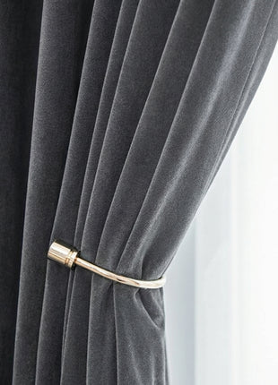 Rideau Occultant Velours Gris Perle Salon