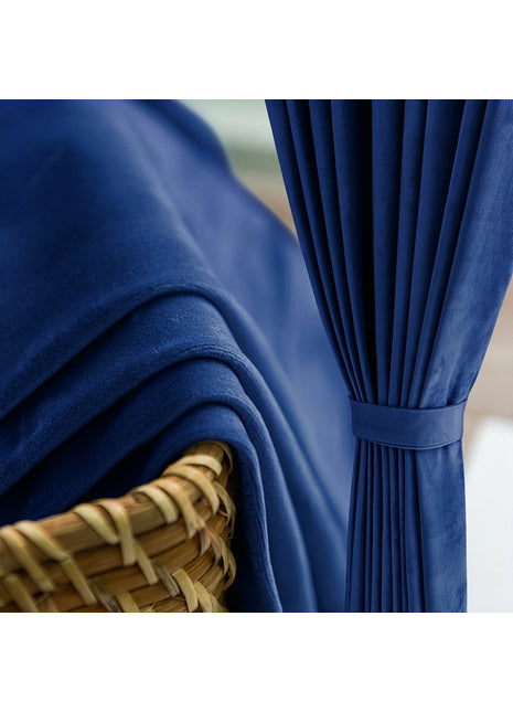 Rideau Occultant Velours Bleu Royal Chambre