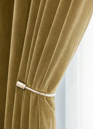 Rideau Occultant Velours Vert Olive Salon