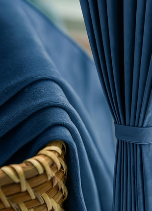 Rideau Occultant Velours Bleu Nuit Chambre