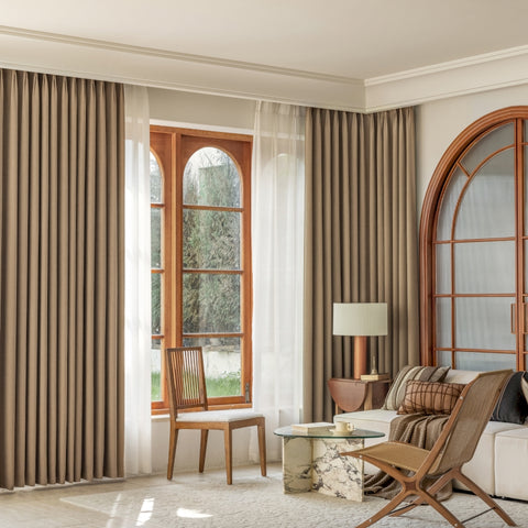 129 CARESS Curtains, Blackout Curtains, Chenille Fabric, Leaf Weave Jacquard €65.00