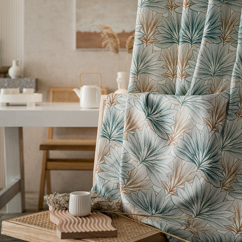 116 Custom Curtain, Chenille Fabric, Tropical Iris Pattern €111.50