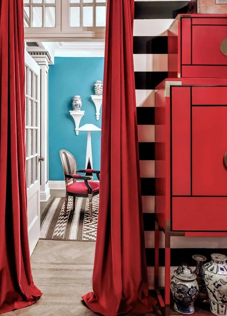 Elegant Deco Red Curtain