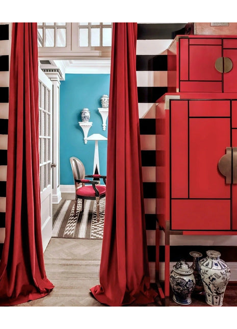 Elegant Deco Red Curtain