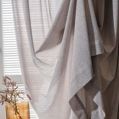 171 Similar Cotton and Linen Sheer Curtain, Soft Violet Grey, Mesh Effect €86.00