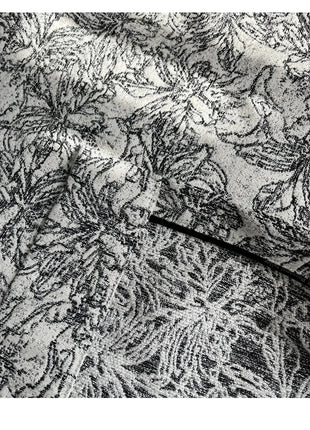 a black and white floral print fabric