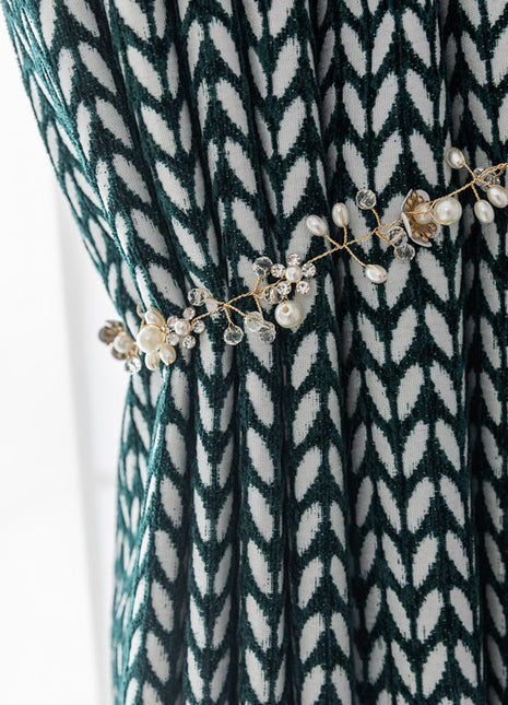 Rideau Moderne Vert Motifs