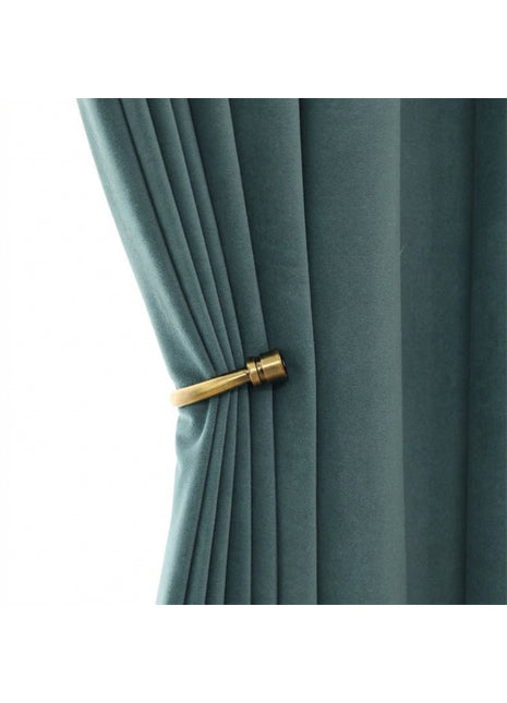 Rideau Occultant Velours Vert Eucalyptus Salon