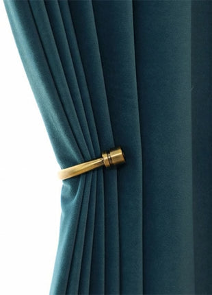 Rideau Occultant Velours Bleu Paon Salon