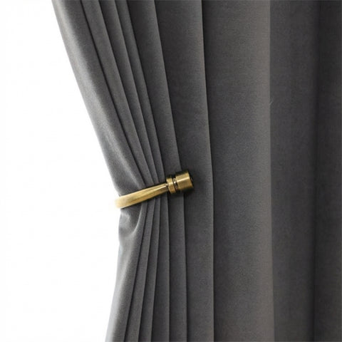 Rideau Occultant Velours Gris Perle Salon