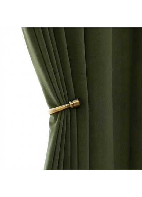Rideau Occultant Velours Vert Kaki Salon