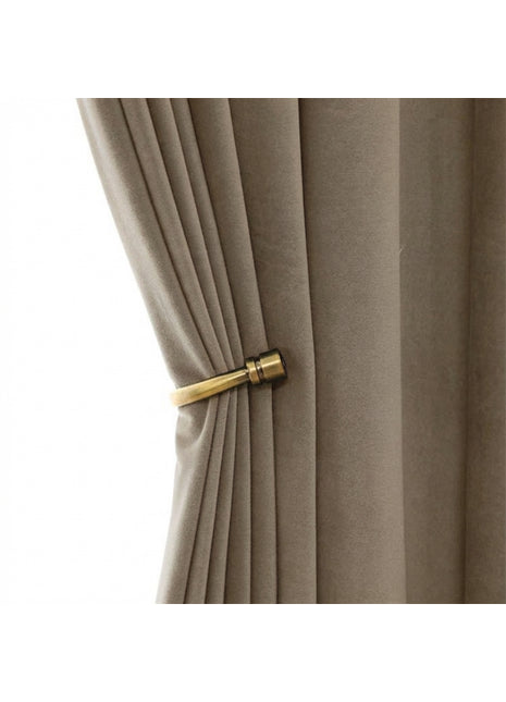 Rideau Occultant Velours Beige Naturel Salon