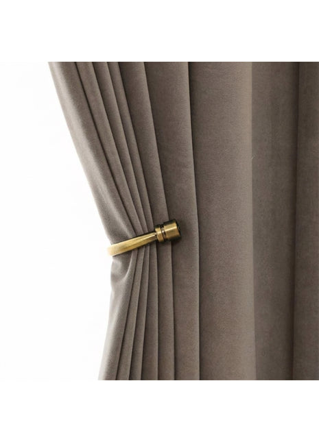 Rideau Occultant Velours Taupe Chambre