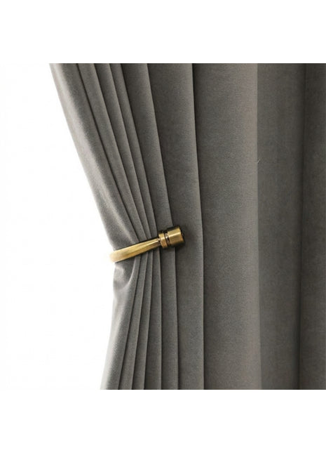 Rideau Occultant Velours Gris Acier Salon