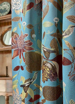 a close up of a curtain in a room