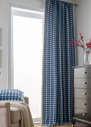 Two-tone curtain woven cotton linen heather effect