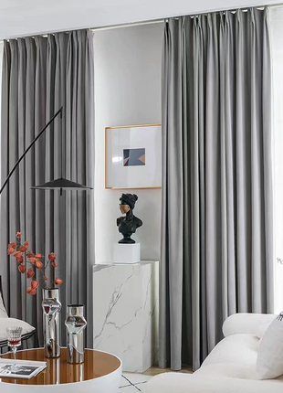 Rideau Occultant Velours Gris Foncé Chambre
