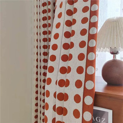 Curtain with round patterns