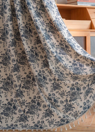Modern White and Blue Curtain