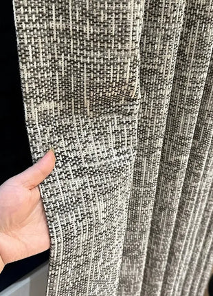 Modern tweed effect beige chenille blackout curtain