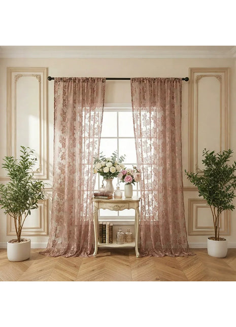 Pink Embroidered Sheer