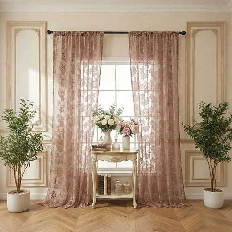 Pink Embroidered Sheer