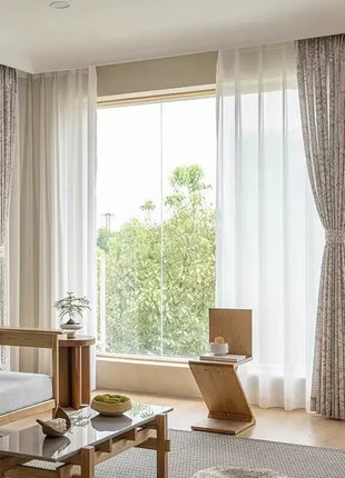 Light Beige Patterned Curtain