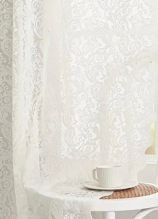 White Sheer Curtain Elegant Patterns