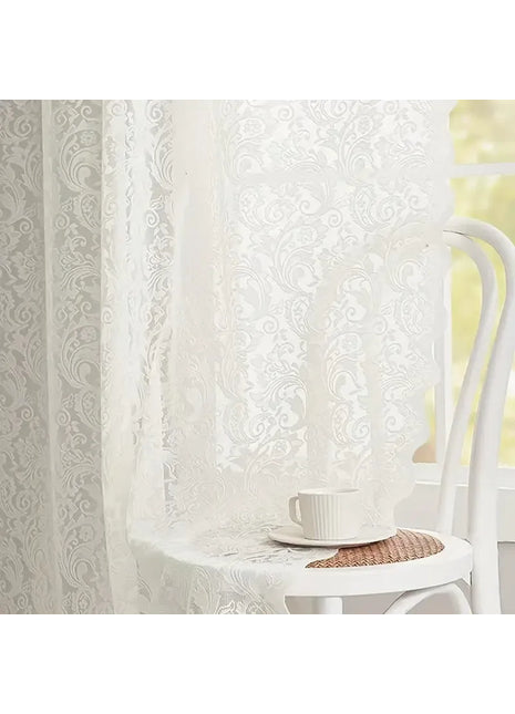 White Sheer Curtain Elegant Patterns