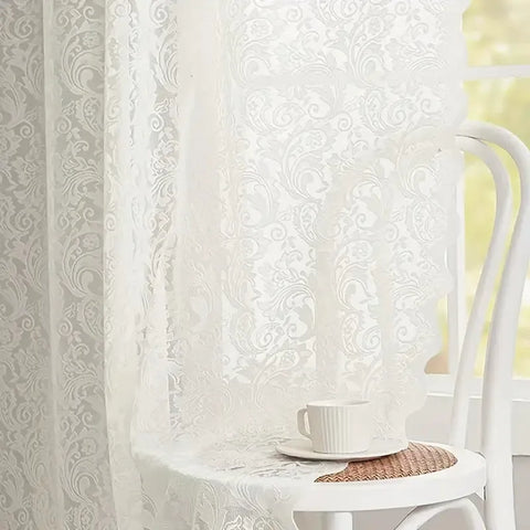 White Sheer Curtain Elegant Patterns