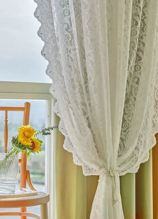 White sheer embroidered arabesques bohemian chic style