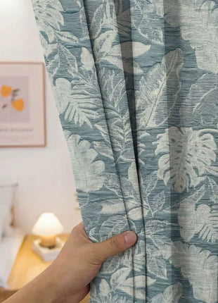 Contemporary style light blue blackout curtain