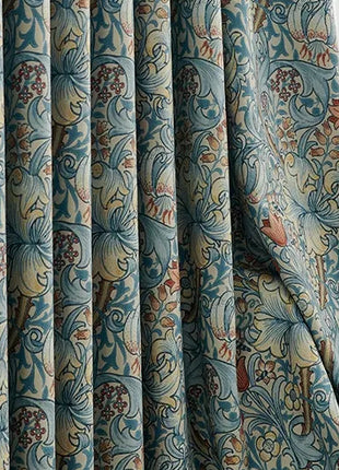Jacquard curtain red flowers and birds classic style