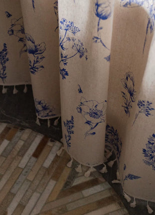 Industrial Curtain Blue Patterns