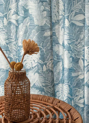 Contemporary style light blue blackout curtain