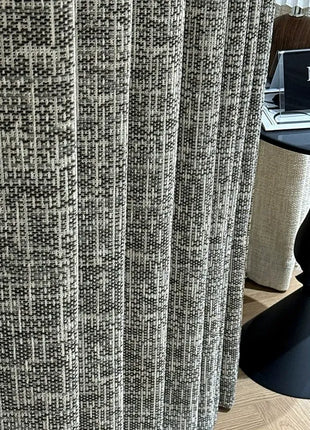 Modern tweed effect beige chenille blackout curtain