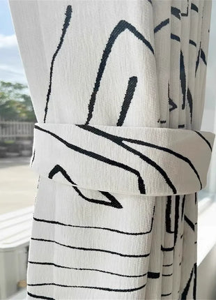 Modern White and Black Living Room Curtain