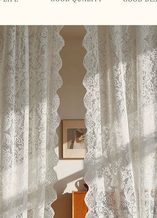 White sheer embroidered arabesques bohemian chic style
