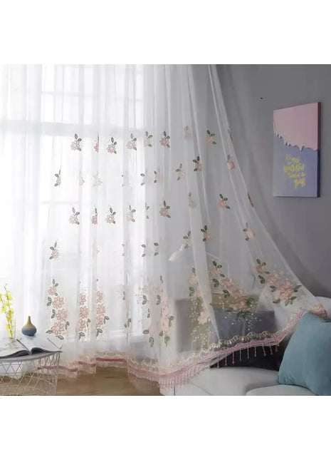 Sheer Flowers Pink Decoration